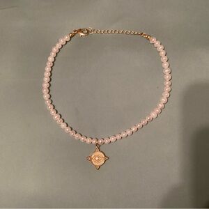 Evil Eye Pearl Choker Gold Dainty